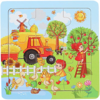 Dřevěné puzzle 9 ks