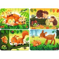 Moje první puzzle 4v1 - Lesní zvířátka