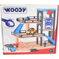 Woody - Garáž s autíčky a heliportem