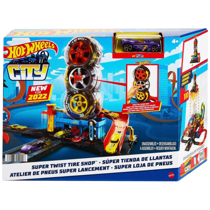Hot Wheels City- Dráha Super Twist Tire Shop