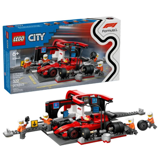 60443 Lego City – Zastávka v boxech F1® a personál s vozem Ferrari