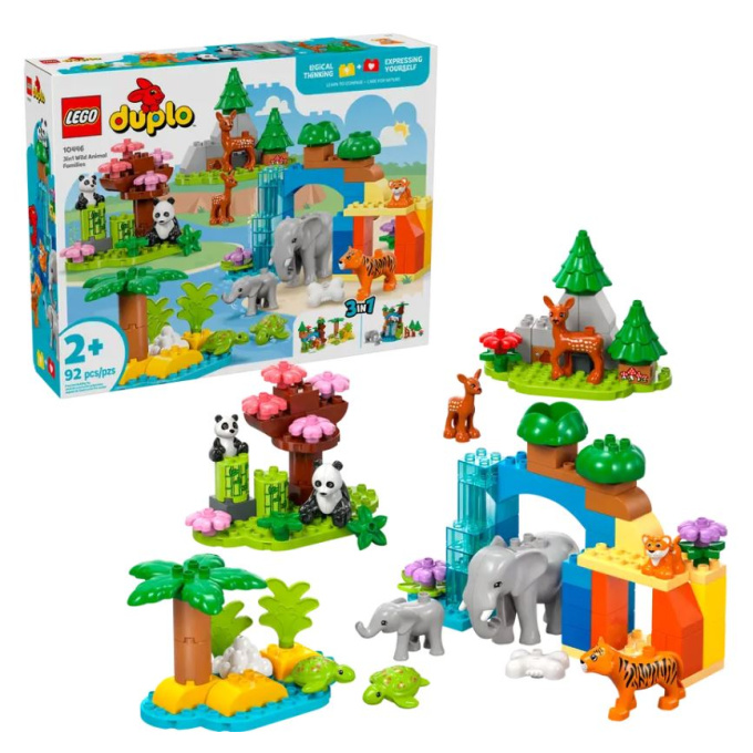10446 Lego Duplo – Rodinky divokých zvířat 3v1