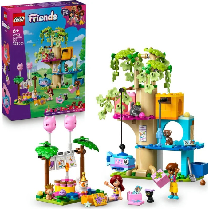 42666 Lego Friends - Kočičí narozeninová oslava a domeček na stromě