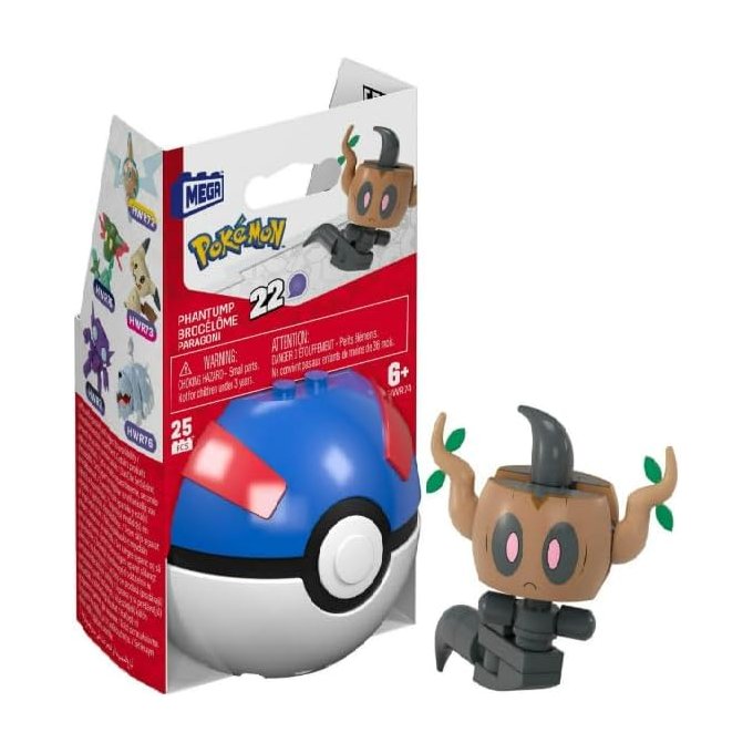 Mega Construx - Pokémon Pokeball Phantump Brocélôme Paragoni
