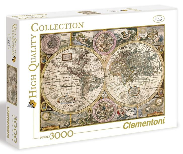 Puzzle 3000 - Starožitná mapa světa