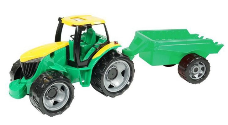 Traktor s lžící a vlečkou