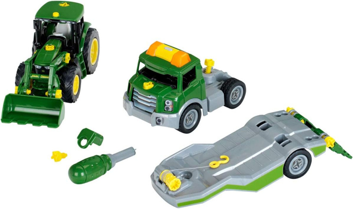 John Deere - Traktor 6215R a traktor s přívěsem