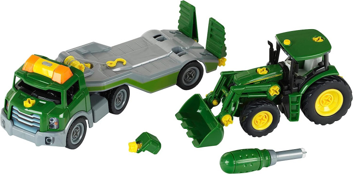 John Deere - Traktor 6215R a traktor s přívěsem