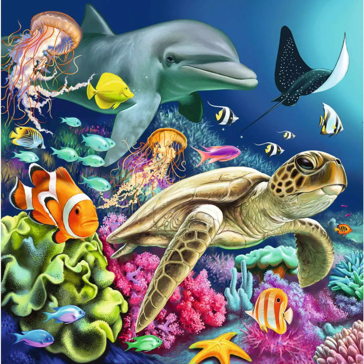 Puzzle 3x49 - Život pod vodou