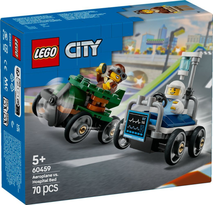 60459 Lego City – Závodní balíček: Letadlo vs. nemocniční lůžko