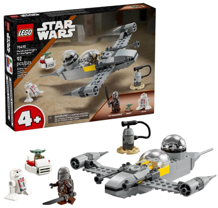 75410 Lego Star Wars – Mando, Grogu a stíhačka N-1 Starfighter™