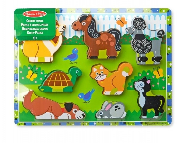 Dřevěné puzzle - Domácí zvířátka