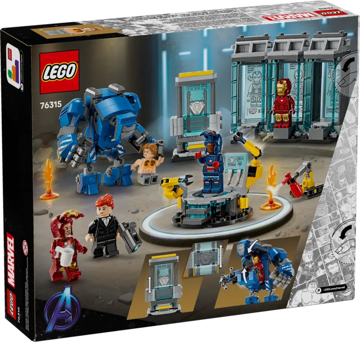 76315 Lego Marvel – Iron Man a jeho laboratoř: Síň brnění