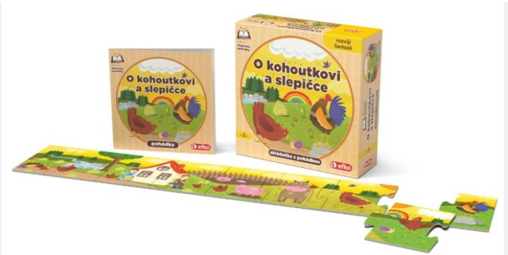 O kohoutkovi a slepičce - skládačka s pohádkou