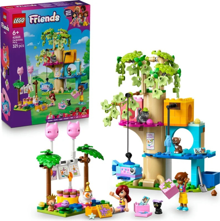 42666 Lego Friends - Kočičí narozeninová oslava a domeček na stromě