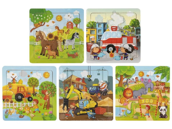 Dřevěné puzzle 9 ks
