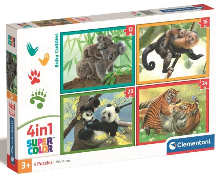 Puzzle 4v1 - Roztomilá mláďata