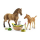 Schleich - Sada hříbě a Quarter Horse kůň se štěňátkem 42432